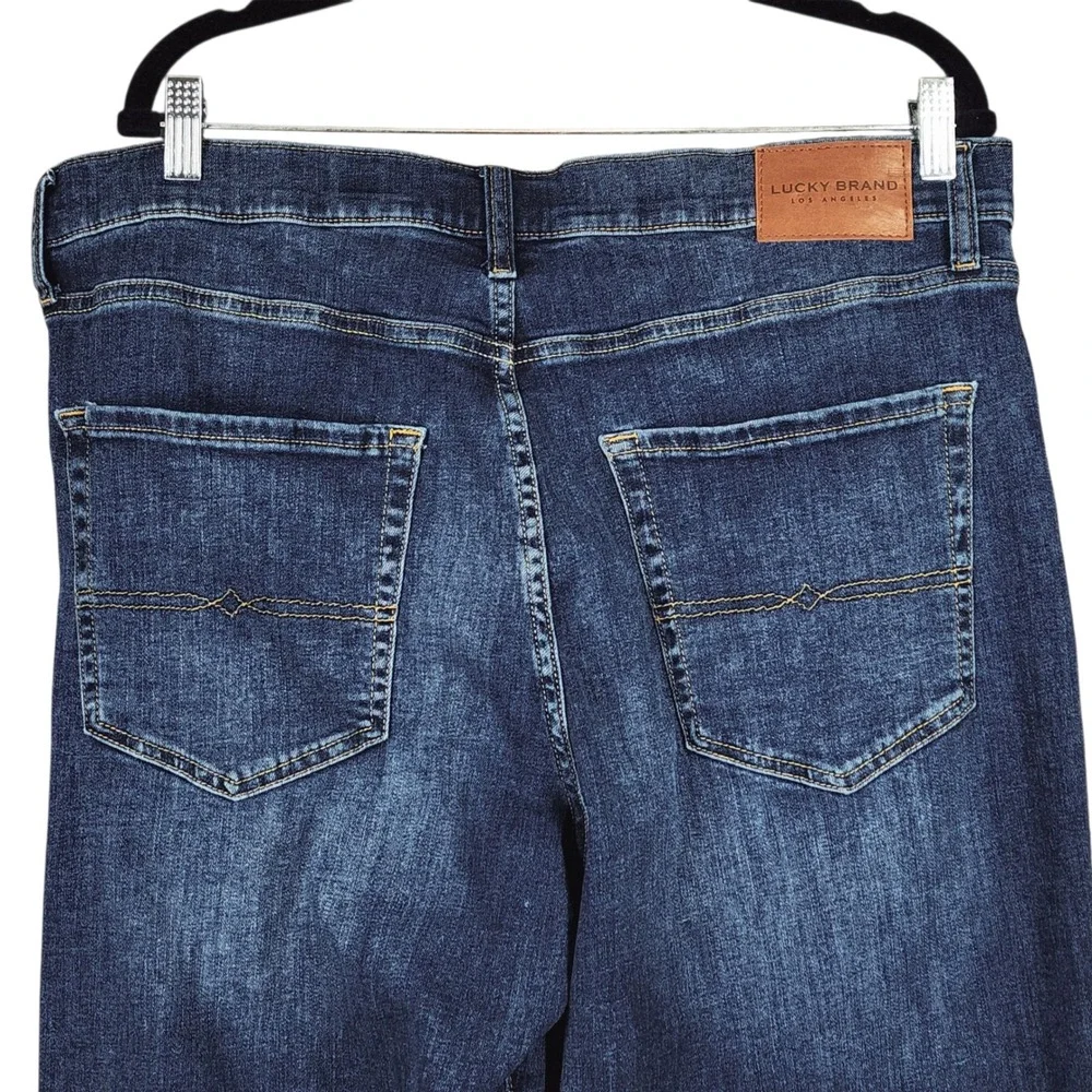 Lucky Brand 410 Athletic‎ Straight Jeans 36(38)x32 Mens Dark Wash Denim Stretch